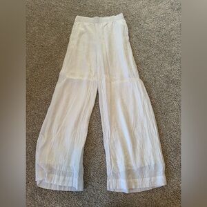 Abercrombie & Fitch White Textured Pants